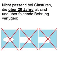 Glastürbeschlag-Set Studio mit Magnetfallentechnik "D3" UV (unverschließbar) Edelstahl matt inkl. Bänder Studiobandpaar (waagerechte Bänderbohrung)|Core|V2A Edelstahl matt gebürstet