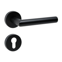 Hochwertige Edelstahl Rosettengarnitur New Orleans Schwarz matt BB (Buntbart)