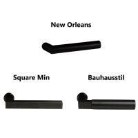 Glastürbeschlag-Set Studio mit Magnetfallentechnik "D3" WC/Bad Schwarz matt inkl. Bänder Officebandpaar (senkrechte Bänderbohrung)|New Orleans