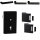 Glastürbeschlag Office E Vers. 2 PZ Schwarz matt mit Officebändern|Links|New Orleans