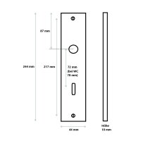 Langschild Core 2 Q | V2A Edelstahl poliert | lose gelagert WC/Bad