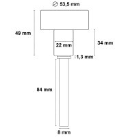 zylindrischer Knauf für Glastürschlösser | V2A Edelstahl matt mit Funktion (Tür lässt sich durch drehen öffnen)