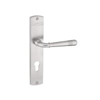Langschild „Serena“ - eleganter Art-Déco Türdrücker - Nickel matt - inkl. Hochhaltefeder & festdrehbarer Lagerung - 72 mm Abstand -