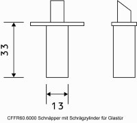 Glastür-Feststellschnäpper oben | V2A Edelstahl matt