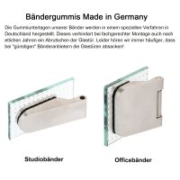 Glastürschloss Studio "D" PZ (Profilzylinder) inkl. Bänder Edelstahl matt