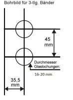Glastürschloss Studio "D" PZ (Profilzylinder) inkl. Bänder Messing poliert PVD