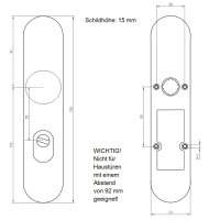 Goli X-R Kombigarnitur 72mm für Wohneingangstüren