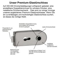 Glastürbeschlag-Set Studio "D3" PZ (Profilzylinder) Edelstahl matt inkl. Bänder