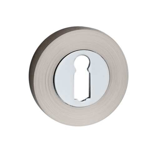 Hochwertige Bicolor Rosettengarnitur mit metallischer Unterkonstruktion und Schraubrosetten Game BB (Buntbart)