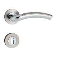 Hochwertige Bicolor Rosettengarnitur mit metallischer Unterkonstruktion und Schraubrosetten Game BB (Buntbart)