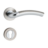 Hochwertige Bicolor Rosettengarnitur mit metallischer Unterkonstruktion und Schraubrosetten Game BB (Buntbart)