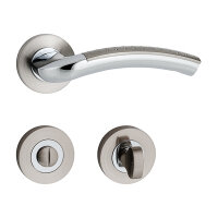Hochwertige Bicolor Rosettengarnitur mit metallischer Unterkonstruktion und Schraubrosetten Game BB (Buntbart)