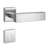Hochwertige eckige Edelstahl Rosettengarnitur Square Tall Q BB (Buntbart)