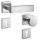 Hochwertige eckige Edelstahl Rosettengarnitur Square Tall Q BB (Buntbart)