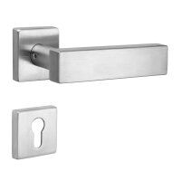 Hochwertige eckige Edelstahl Rosettengarnitur Square Tall Q WC / Bad
