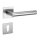Drückergarnitur New Orleans Q | 3 mm Magnet-Flachrosette | festdrehbare Lagerung | V2A Edelstahl matt BB (Buntbart)