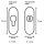 Stoßgriff 45° m. ovaler Schutzrosette inkl. Zylinderabdeckung Edelstahl matt / Griff New Orleans