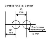 2-tlg. Bänder "eckig" 2-tlg. Bänderpaar eckig - aus stabilem Vollmaterial mit gebürsteter Edelstahloberfläche