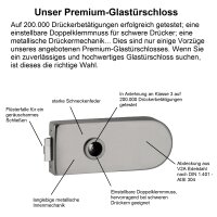 Glastürbeschlag-Set Studio "D3" UV (unverschließbar) Edelstahl matt inkl. Bänder Studiobohrung Ohne Edelstahl matt gebürstet (V2a Vollstahlbänder)
