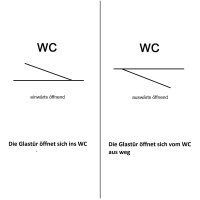 Glastürschloss Studio "Q" WC/Bad inkl. Bänder Edelstahl matt 3-tlg. Bänder - senkrechte Officebohrung New Orleans Edelstahloptik auswärts öffnend
