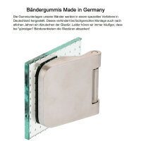 Glastürschloss Studio "Q" BB (Buntbart) inkl. Bänder Edelstahl matt 3-tlg. Bänder - senkrechte Officebohrung New Orleans Edelstahloptik