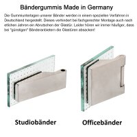 Glastürschloss Studio "Q" BB (Buntbart) inkl. Bänder Edelstahl matt 3-tlg. Bänder - senkrechte Officebohrung New Orleans Edelstahloptik