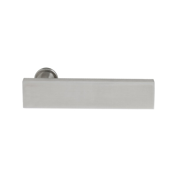 Glastürschloss Studio "Q" UV (unverschließbar) inkl. Bänder Edelstahl matt 3-tlg. Bänder - senkrechte Officebohrung Square Tall Edelstahl matt gebürstet (V2a Vollstahlbänder)