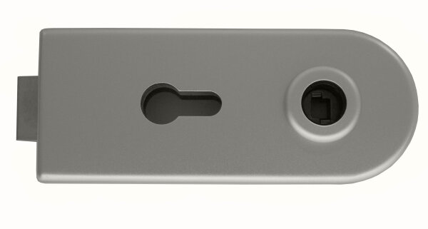 Glastürschloss Studio D Aluminium EV1 silber matt inkl. 3-tlg. Bänder Serie D Studioform Alu inkl. 3-tlg. Bänder - PZ (Profilzylinder)