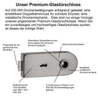 Glastürbeschlag-Set Studio "D3" BB (Buntbart) Edelstahl matt inkl. Bänder Officebohrung New Orleans Edelstahloptik
