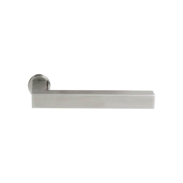 Glastürbeschlag-Set Studio "Q3" PZ (Profilzylinder) Edelstahl matt inkl. Bänder Officebohrung Square Min Edelstahl matt gebürstet (V2a Vollstahlbänder)