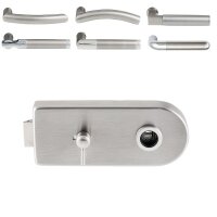 Glastürschloss Studio "D3" WC (Stickhebel) Edelstahl matt Ohne