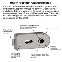 Glastürschloss Studio "D3" PZ (Profilzylinder) Edelstahl matt Orlando