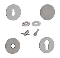 1 Paar Kleberosetten | 2 mm hoch | V2A Edelstahl matt BB-Rosette