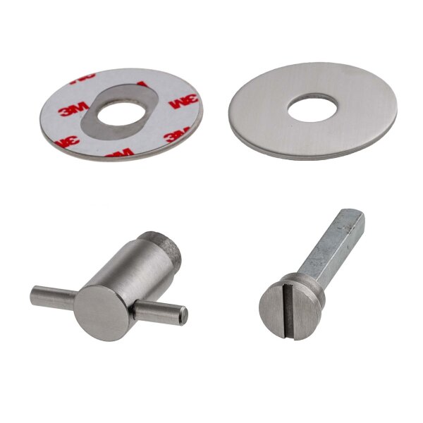 1 Paar Kleberosetten | 2 mm hoch | V2A Edelstahl matt WC-Rosette
