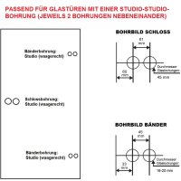 Glast&uuml;rbeschlag D3 BB | inkl. Studiob&auml;ndern | Schwarz matt | auch objektgeeignet