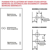 Glastürbeschlag Q3 WC | ovaler Drehknauf | inkl. Officebändern + RT | Schwarz matt | auch objektgeeignet