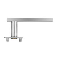 Drückergarnitur Square Tall Q | 3 mm Magnet-Flachrosette | festdrehbare Lagerung | V2A Edelstahl matt BB (Buntbart)