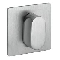 Drückergarnitur Square Tall Q | 3 mm Magnet-Flachrosette | festdrehbare Lagerung | V2A Edelstahl matt WC / Bad