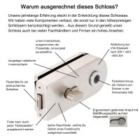 Glastürschloss Studio "D" WC/Bad Edelstahl matt Ohne auswärts Öffnend