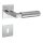 Drückergarnitur Bauhaus Q | 3 mm Magnet-Flachrosette | festdrehbare Lagerung | V2A Edelstahl matt