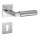 Drückergarnitur Bauhaus Q | 3 mm Magnet-Flachrosette | festdrehbare Lagerung | V2A Edelstahl matt