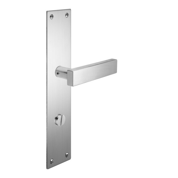 Renovierungsgarnitur Langschild Q | 2 mm Schildstärke | V2A Edelstahl matt geb. | 250x55x2 mm | Square Tall WC/Bad