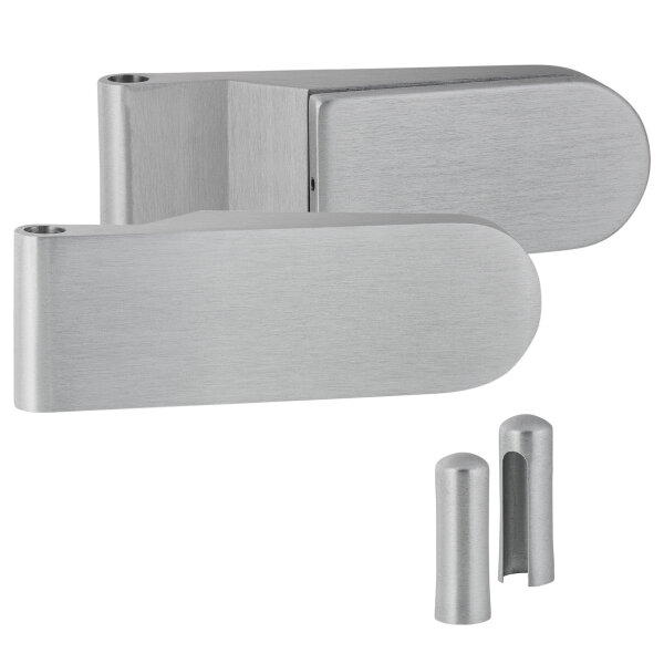 2-tlg. und 3-tlg. Bandpaar Aluminium EV1 fein matt für Glastürschlösser 2-tlg. Bandpaar Aluminium EV1 fein matt