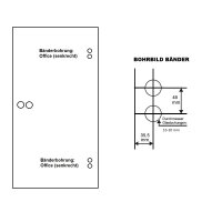 2-tlg. und 3-tlg. Bandpaar Aluminium EV1 fein matt für Glastürschlösser 3-tlg. Bandpaar Aluminium EV1 fein matt